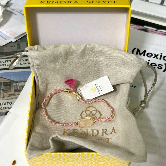 Kendra Scott Jewelry - Kendra Scott Rare Elaina Pink Rose Quartz & Gold Bracelet NWT